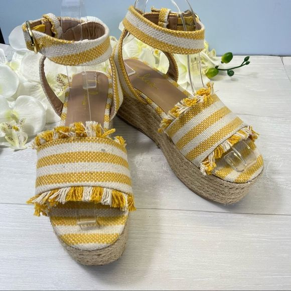 SOLD Lulus Striped Espadrille Platform Sandals - Picture 5 of 10